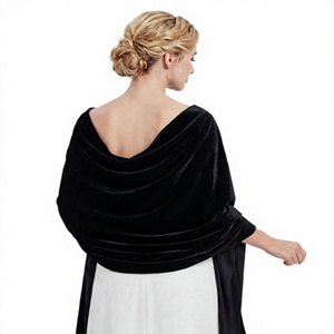 Premium Look Soft Velvet Draped <b>Shawl</b> <b>Wrap</b> for Women Special Occasion Party Evening Wear - Product Image 1