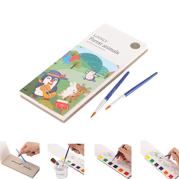 Taşınabilir eğitim oyuncak seti su renk boyama kitap ve guaj Graffiti kağıt çizim çocuklar için doodle kitap