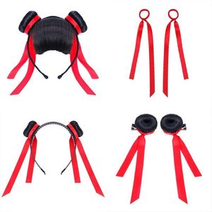 Diadema con flequillo de cinta roja estilo Nezha para niños, accesorio para el cabello, accesorio para actuaciones - Product Image 3