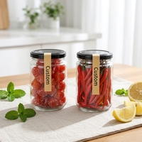 Geurdicht opbergdoosje voor bloemen, 2oz 3oz 4oz glazen potjes met deksels, op maat gemaakte fruit- en bloempot met metalen deksel, zwart wit