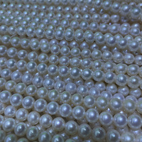 Classique populaire 7-8mm blanc d'eau douce rond véritable collier de perles naturelles pour cadeau fille