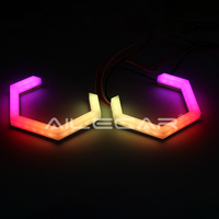 AILECAR Anneaux lumineux LED RGB dynamiques pour phares de voiture, 70MM/80MM/90MM, éclairage doux, décoration pour phares, anneaux halo LED RGB à effet de poursuite