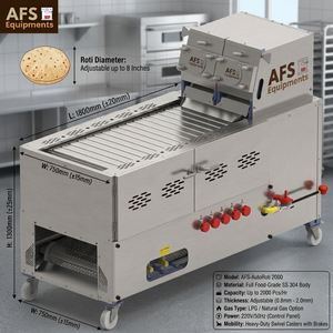 Commutateur d'équipements AFS en acier inoxydable, 2000 pièces/heure, alimenté au gaz, 1200W, 240-380V, avec roulettes - Product Image 4