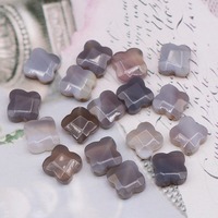 Perles de pierres précieuses en forme de trèfle naturel facettes Quartz Rose Agate feuille ascenseur perles de pierre de fleur pour la fabrication de bijoux à bricoler soi-même