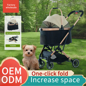 Carrinho de Viagem para Animais de Estimação JXB com 4 Rodas, Dobrável, em Aço, com Suporte para Copo e Cesta de Armazenamento para Gatos e Cães Pequenos e Médios - Product Image 2