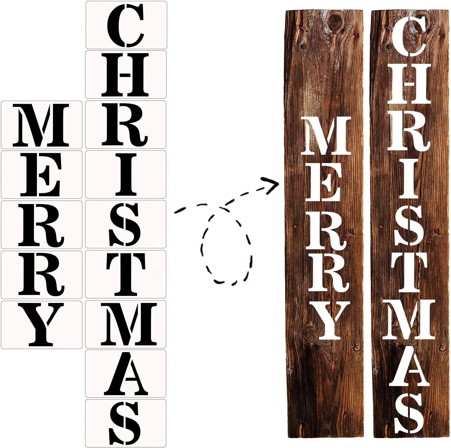 Feliz Natal Natal Reutilizáveis Stencil para Pintura em Madeira Sinal Carta Natal Stencil Stencil Modelos Verticais Plasti