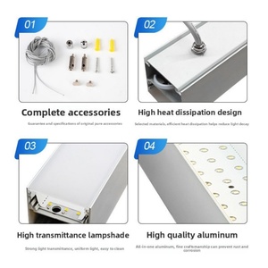 Lámpara LED Lineal Suspendida para Exteriores, Impermeable IP65, Cuerpo de Aluminio, para Biblioteca, Oficina, Hotel, Gimnasio - Product Image 4