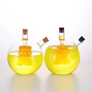 2合1玻璃橄榄油分配器调味瓶玻璃油壶厨房食用油醋调味瓶