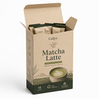 Boîte en papier kraft certifiée FSC personnalisée pour sachet de matcha latte, emballage écologique pour la vente au détail