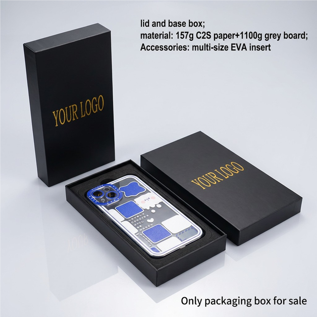Custom Luxury Black Retail Cell Phone and Phone Case Packaging Box for Mobile Phone Cases Gift Box