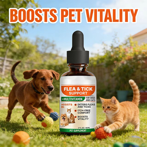 Gotas Líquidas Antipulgas y <span class=keywords><strong>Garrapatas</strong></span> para Mascotas, Suplementos de Apoyo Inmunológico, Absorción Rápida, Naturales y Seguras, Multivitaminas, Minerales y Omega 3 para Gatos - Product Image 3