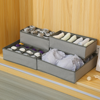 Ensemble de 4 organiseurs de placard, séparateurs de tiroirs, boîte de rangement pour sous-vêtements