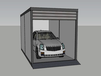 Garage mobile préfabriqué en acier moderne avec porte à enroulement pour entrepôts
