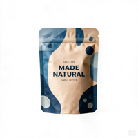 Pochette autoportante personnalisée en PE avec fermeture éclair, sac en plastique refermable pour l'emballage alimentaire, cosmétique et de produits pour animaux de compagnie