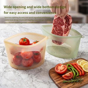 <b>Reusable</b> Silicone Food Storage <b>Bag</b> Set Full Silicone Self-sealing Thickened Transparent Airtight <b>Bags</b> BPA Free - Product Image 2