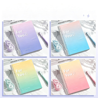 Carnet à spirale détachable avec couverture en PP dégradé, formats A5, B5, A4, papier ligné ou quadrillé 80g, pour journal, bloc-notes, étude et bureau