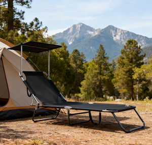 Chaise longue pliante portable en aluminium pour la plage, confortable, épaisse, durable et moderne, idéale pour le camping en plein air, les parcs et les hôtels - Product Image 2
