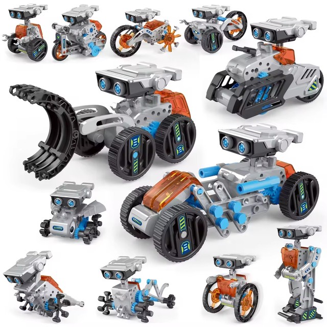 12 in 1 STEM Electric Robot Car Kit Toy Educational DIY Building Science Experiment Set Toy