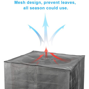 Housse de protection pour climatiseur extérieur, en maille de polyester noire, pour unité de climatisation centrale, installation sans perçage - Product Image 5