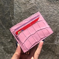 Porte-cartes de crédit vintage en cuir véritable YUBO LEATHER, peau exotique de crocodile, luxe, 4 pouces
