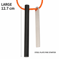 Allume-feu portable en ferrocérium pour le camping en plein air, avec poignée en acier inoxydable et cordon, idéal pour la randonnée, le camping et la survie