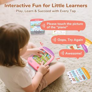 Tablet Educativo per Bambini con Batteria, Carte Flash Interattive in Plastica, Giocattolo Montessori per Alfabeto, Fonetica, Parole, Matematica, Canzoni, Regalo Educativo - Product Image 5