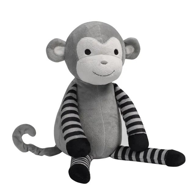 High Quality custom plush monkey toys stuffed monkey toys with black and white stripes