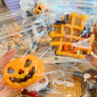 Paket Tas Baru Mainan Squishy Labu Hantu Tpr Halloween, Pereda Stres, Tekan dan Lepas Lambat