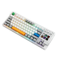 Teclado Mecánico Transparente MiraBox K1 Pro con Teclas Macro LCD y Perillas Personalizables para Configuración de Creadores de Contenido y Videojuegos