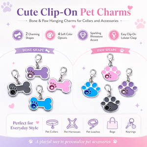 Zinc Alloy Casting Anti-Lost Pet Nameplate Rhinestone Bone Paw <b>ID</b> <b>Tags</b> Engravable Dog Name <b>Tag</b> Lobster Clasp Charms - Product Image 2