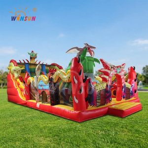 WINSUN Inflatable Giant <b>Dinosaur</b> Park Inflatable Bounce Castle Inflatable Trampoline - Product Image 1