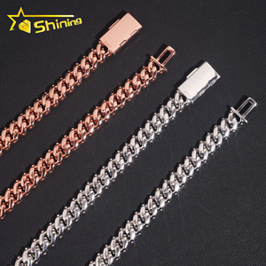 Collar para Hombre con Diamantes Simulados, Estilo Nuevo, Moissanita de 10 mm, Plata de Ley 925, Cadena Cubana de Miami con Incrustaciones de Diamantes, Joyería Hip Hop - Product Image 5