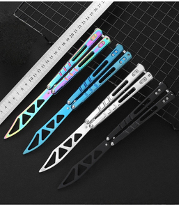 Training Blade Folding Blade Swinging Blade Effective Shaft Sleeve System <b>AB</b> Thug Color Titanium Butterfly Knife Practice Blade - Product Image 2