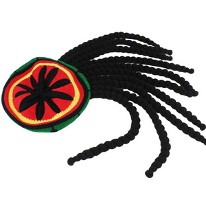 HZM-24042 cappello Jamaican con serratura temeraria come capelli neri lunghi <span class=keywords><strong>parrucca</strong></span> <span class=keywords><strong>Rasta</strong></span> con berretto accessorio Costume cappello lavorato a maglia - Product Image 5