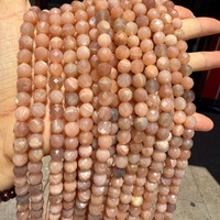 Perles de pierres naturelles facettées rondes de 8 mm en pierre de soleil, améthyste et obsidienne pour la fabrication de colliers, bracelets et bijoux DIY