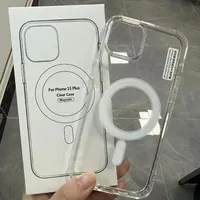 Étui de téléphone portable magnétique transparent en acrylique original, résistant aux chocs et à l'eau, pour 17 16 15 Pro Max X XS 8 Plus