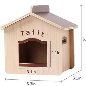 Casa de madera para hámster Tafit, rectangular, de madera maciza, duradera, hábitat para mascotas pequeñas, para hámster - Product Image 4