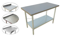 Table de travail de cuisine commerciale XIANGYING certifiée NSF, plateau en acier inoxydable de haute qualité