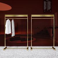 Porte-vêtements en acier inoxydable doré pour boutique de vêtements pour femmes, présentoir Nakajima, étagère à vêtements, cintre en titane