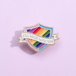 เข็มกลัดโลหะรูปตัว<span class=keywords><strong>การ์ตูน</strong></span>สีรุ้งสลักรูป<span class=keywords><strong>โล่</strong></span>สำหรับวันคริสต์มาสทำสีทีวีและภาพยนตร์ - Product Image 4