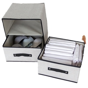 Boîte de rangement pliable de style japonais en tissu lavable, anti-poussière et anti-humidité, de type tiroir, pour soutiens-gorge, pour l'exportation - Product Image 5