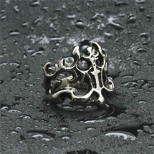 European American Style Titanium Steel Hollow <b>Crown</b> Ring Retro Punk Men's Fashion Jewelry <b>Silver</b> 26004 - Product Image 5