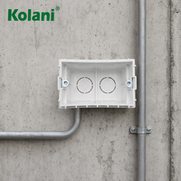 Boîtier de jonction double en PVC blanc mat Kolani 2x4 pouces, encastrable/en saillie, avec écrou métallique intégré