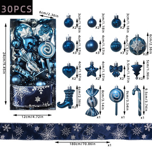 30PCS Set Hiasan Natal Mewah Anti Pecah Bentuk Permen Lollipop Bulat & Oval untuk Pohon Natal - Product Image 3
