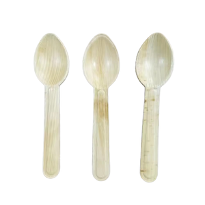 Cucharas de hoja de palma biodegradables ecológicas de la mejor calidad, cubiertos desechables para fiestas. - Product Image 1