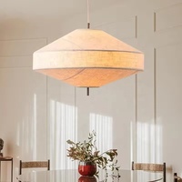 Lustre en tissu créatif de style rétro, lampe suspendue en soie vintage pour hôtel, salon, décorations