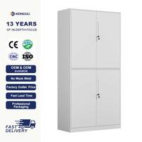 Armoire de rangement de bureau en acier à quatre portes, classeur métallique verrouillable, organisateur de documents avec étagère réglable pour le lieu de travail