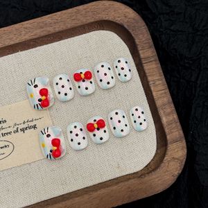 Gran oferta 3D moldeado a mano lindo lazo de lunares <span class=keywords><strong>uñas</strong></span> portátiles manuales <span class=keywords><strong>cortas</strong></span> - Product Image 4