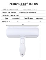 Brosse à poils adhésive lavable et détachable en ABS de type rouleau pour animaux de compagnie, pour enlever les poils de chien et de chat et gratter les vêtements