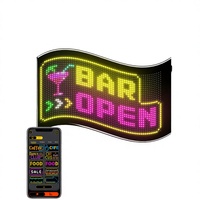 Barre d'affichage LED matricielle programmable Bluetooth pour café, contrôle sans fil par application, bannière numérique DIY, écran LED flexible, OEM, intérieur, ouvert
